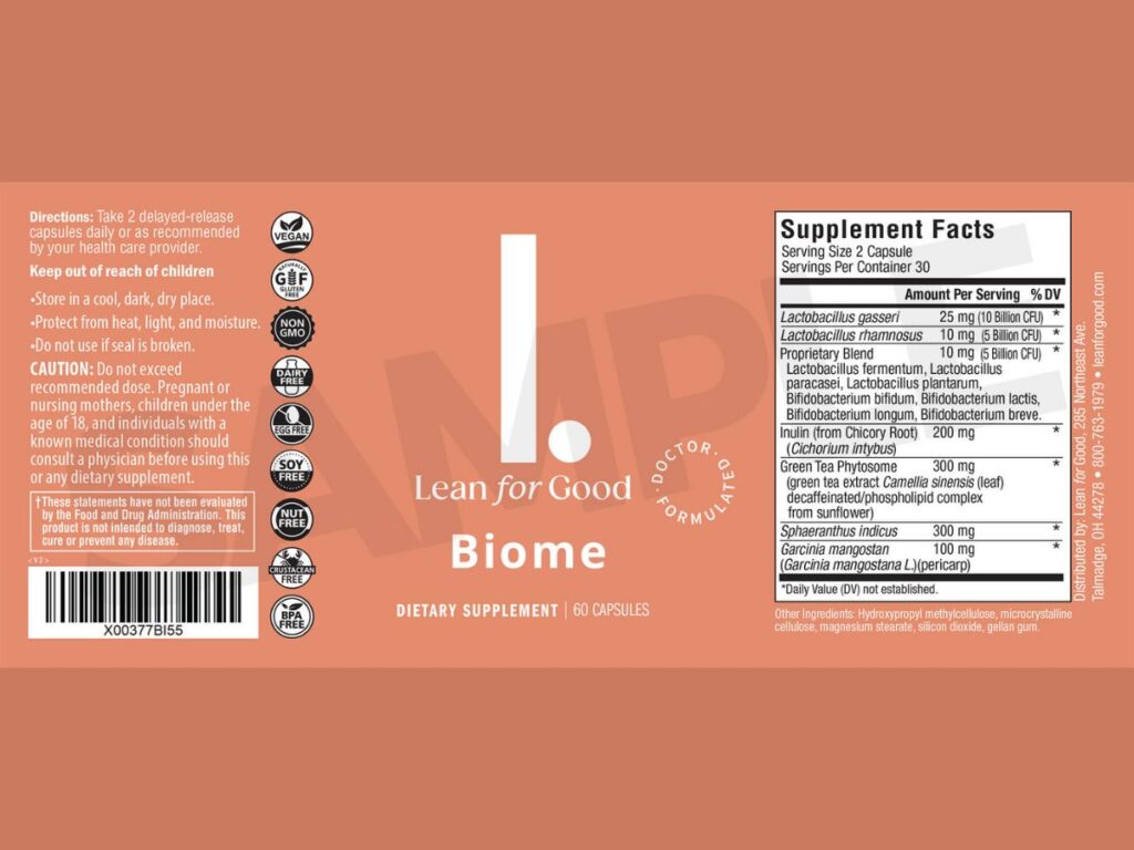 Leanbiome label